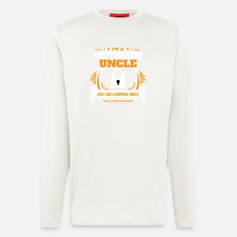 Kryptographie-Onkel-Hemd-Geschenk-Idee - Langarmshirt - made by SPREAD  - OFF WHITE