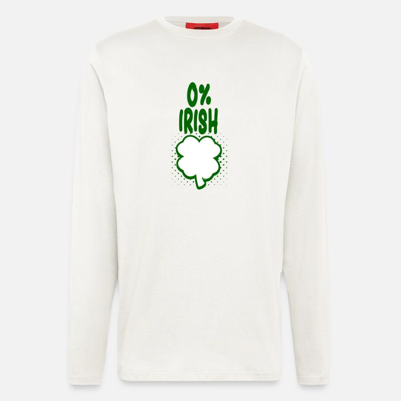 0% Irish - Spaß Tshirt - Geschenk - Langarmshirt - made by SPREAD  - OFF WHITE