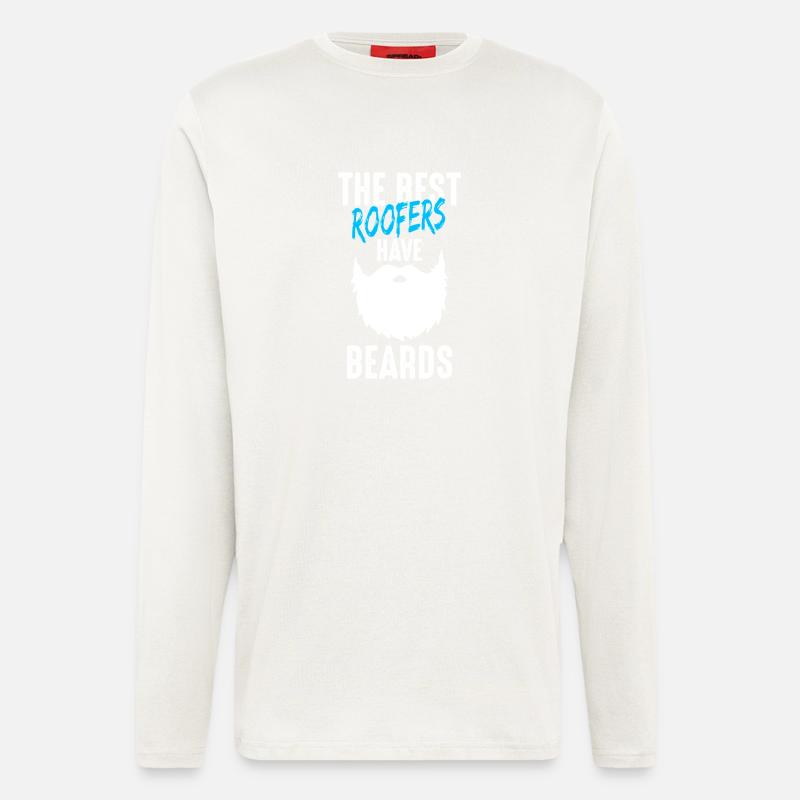 Master roofer roofer beard gift - Longsleeve - made by SPREAD  - OFF WHITE
