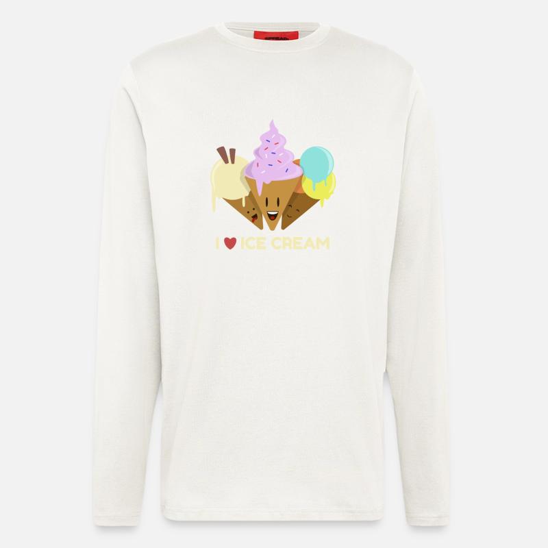 Ich liebe Eis - Langarmshirt - made by SPREAD  - OFF WHITE