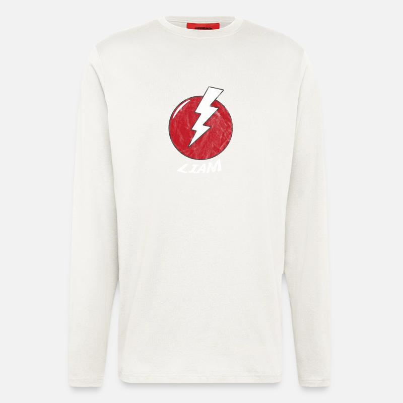 Blitz Namenshirt Superhero Superheld Liam - Langarmshirt - made by SPREAD  - OFF WHITE