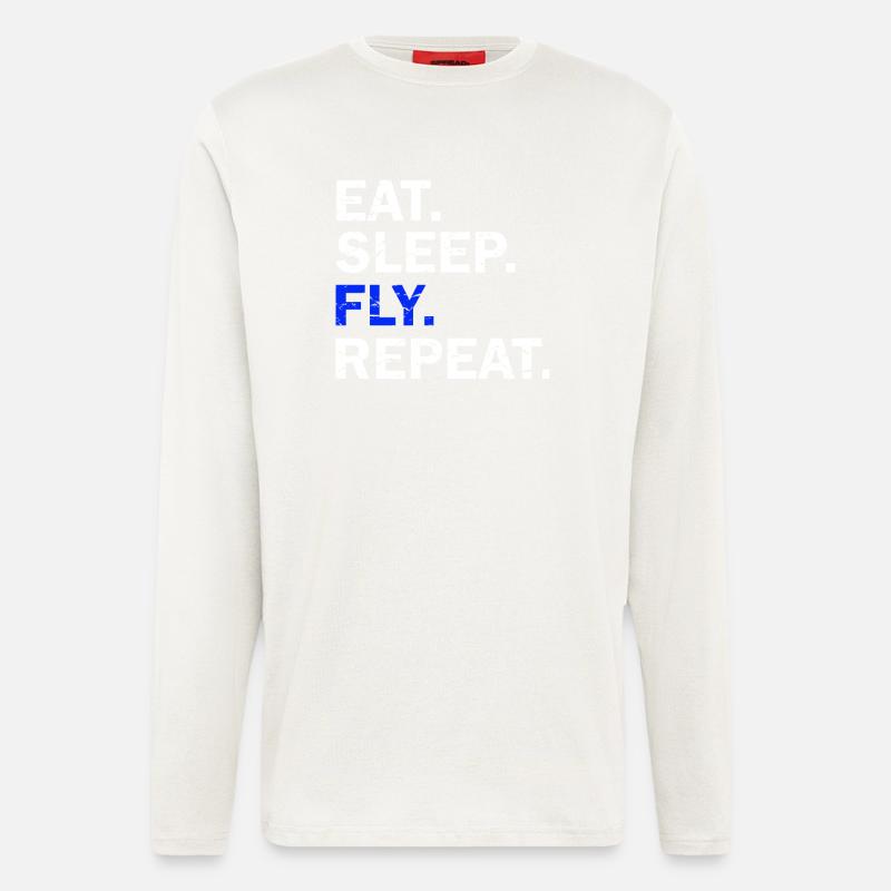 Eat Sleep Fly Repeat - Longsleeve - made by SPREAD - OFF WHITE