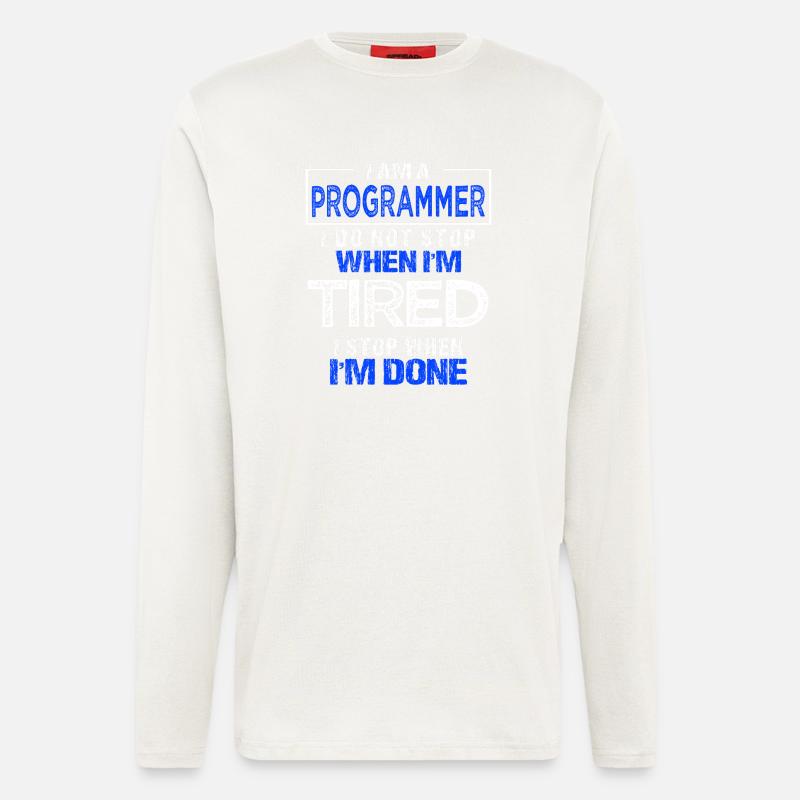 programmeurs cadeau programmeur développeur - Manches longues bio décontracté fabriqué en UE - OFF WHITE