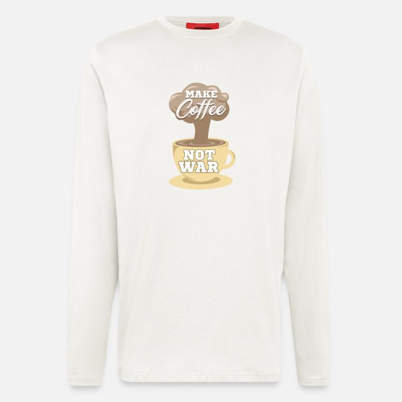Make coffee and no war - Longsleeve - made by SPREAD - OFF WHITE