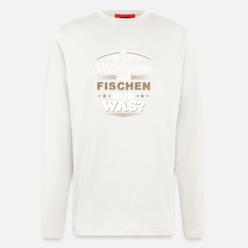 fischen, Fischer, Geschenk - Langarmshirt - made by SPREAD - OFF WHITE