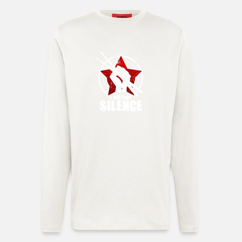 Drummer Schlagzeuger Schlagzeug Geschenk - Langarmshirt - made by SPREAD  - OFF WHITE