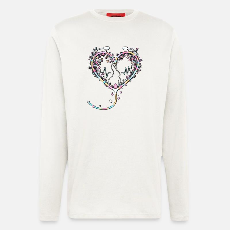 Osterhasen-Krankenschwester - Langarmshirt - made by SPREAD  - OFF WHITE