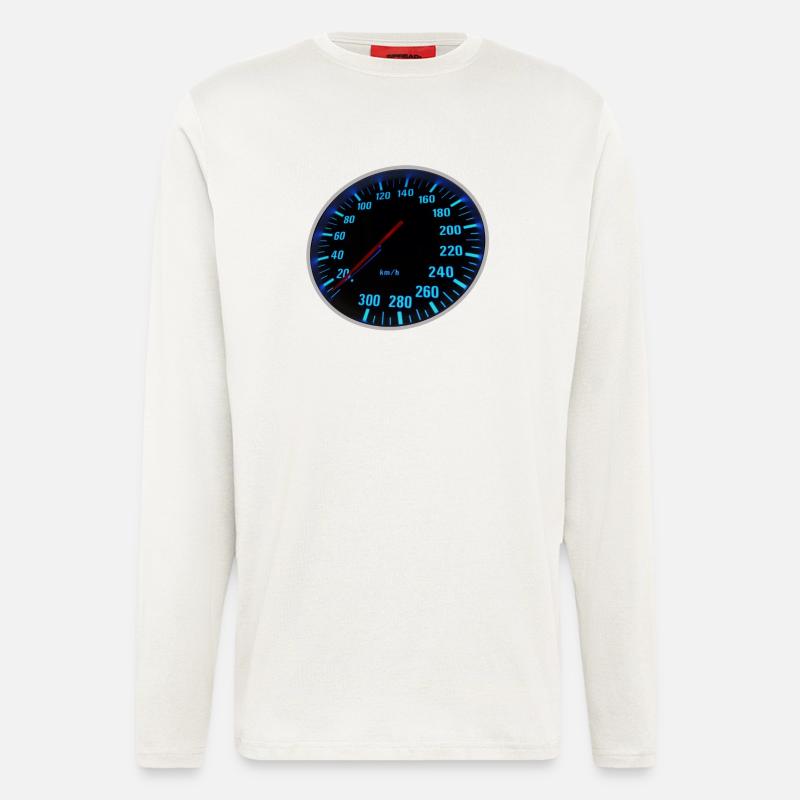 Blue Speedmeter - Tacho - Langarmshirt - made by SPREAD  - OFF WHITE
