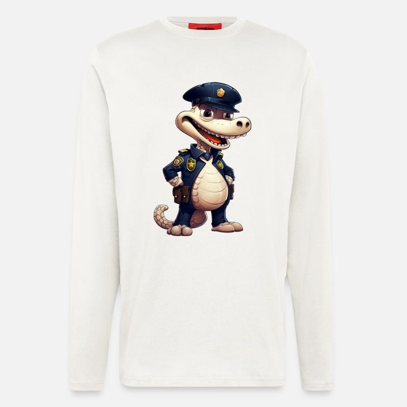 Polizei Krokodil - Langarmshirt - made by SPREAD - OFF WHITE