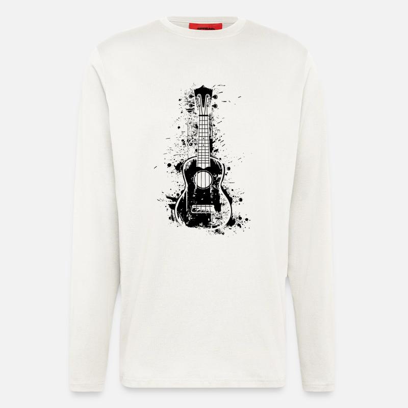 Ukulele Farbklecks - Langarmshirt - made by SPREAD  - OFF WHITE