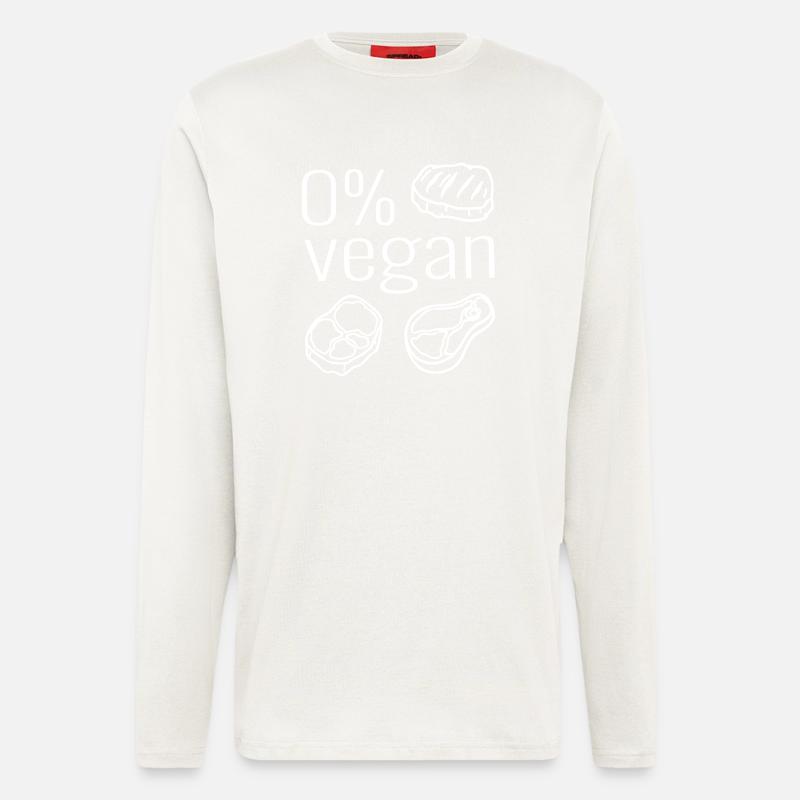 Fleischesser Fleischer Fleisch Steak Grillfleisch - Langarmshirt - made by SPREAD - OFF WHITE
