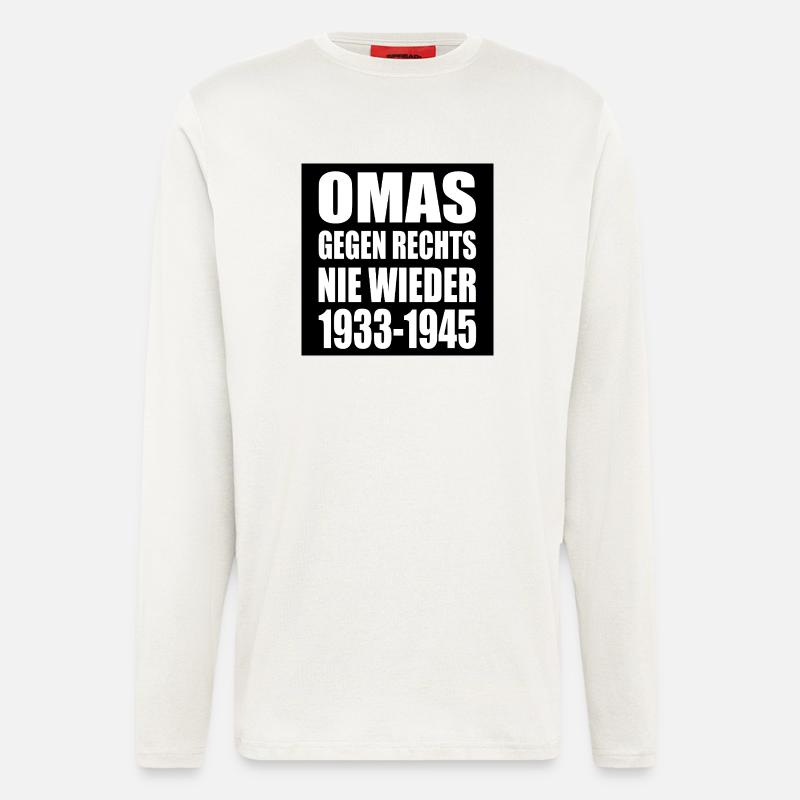 Omas gegen rechts - Langarmshirt - made by SPREAD  - OFF WHITE