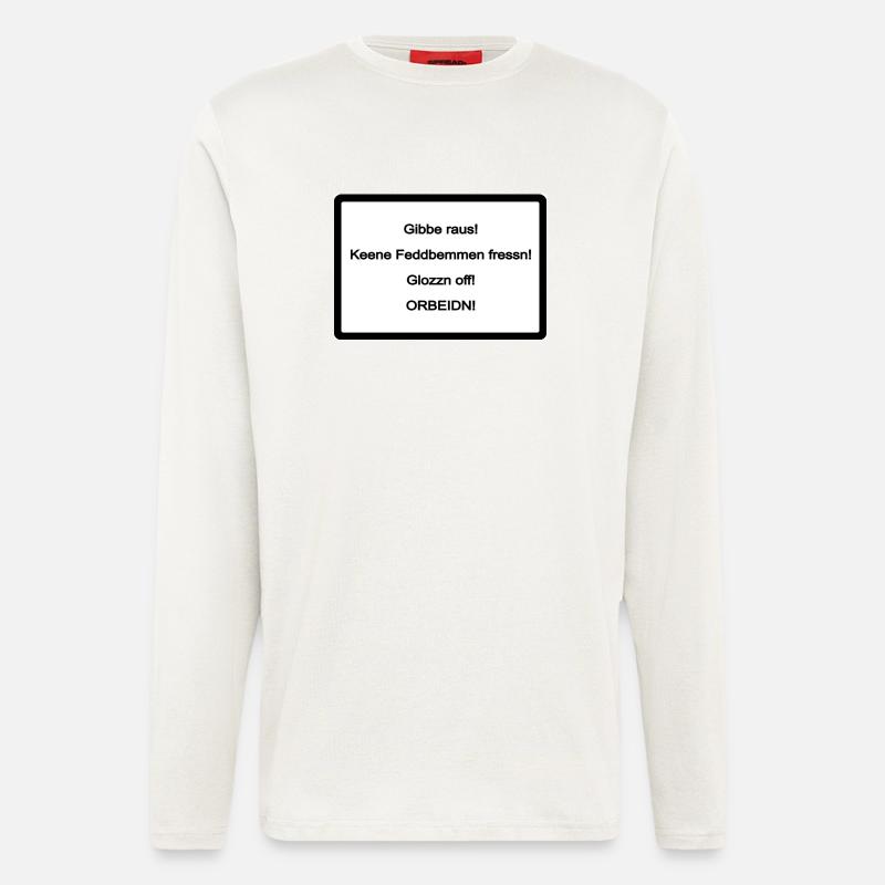 Sachsen Schild - Langarmshirt - made by SPREAD  - OFF WHITE