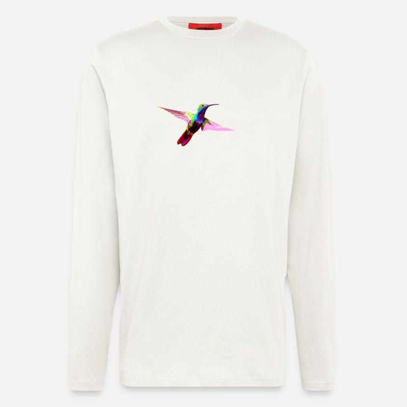 Bunter Kolibri - Langarmshirt - made by SPREAD  - OFF WHITE
