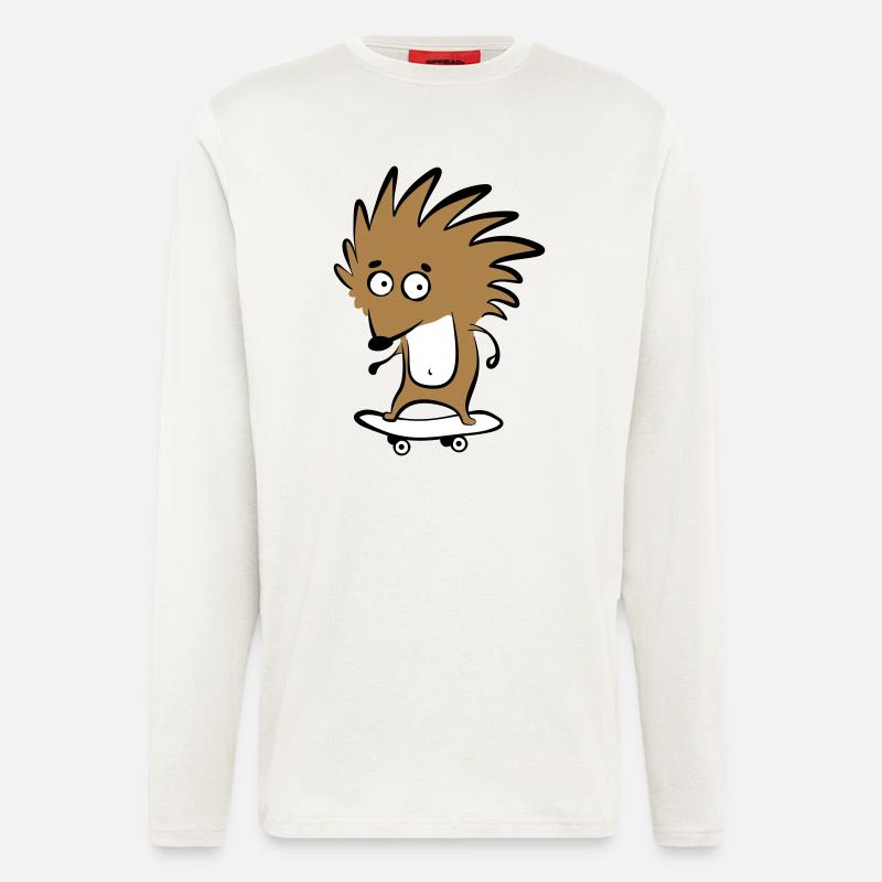 Skate-Igel "Knut H. Heckmann" - Langarmshirt - made by SPREAD  - OFF WHITE