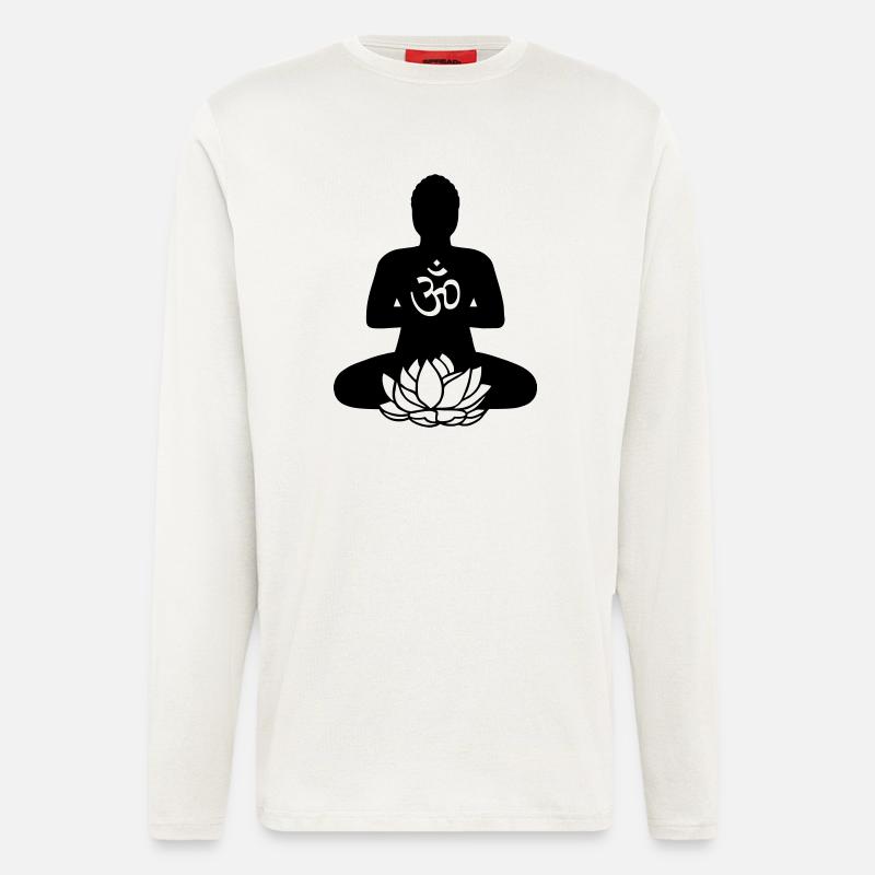 BUDDHA | Lotus & Om | 2 - Langarmshirt - made by SPREAD  - OFF WHITE