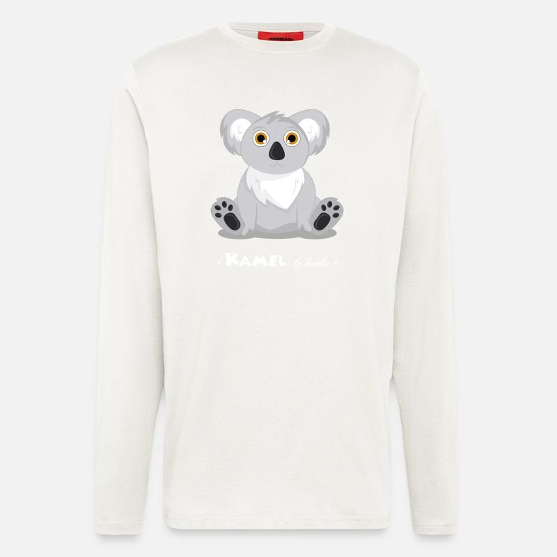 Kamel le koala - Manches longues bio décontracté fabriqué en UE - OFF WHITE