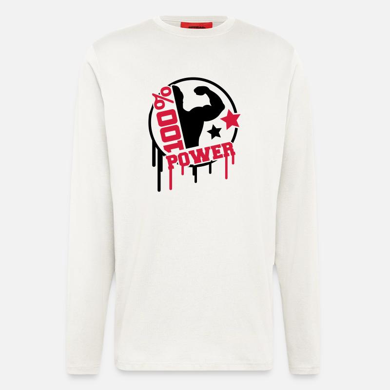 power_100_splat_co2 - Langarmshirt - made by SPREAD  - OFF WHITE