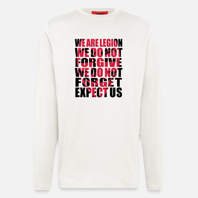 Anonymous Motto Shadow - Langarmshirt - made by SPREAD  - OFF WHITE