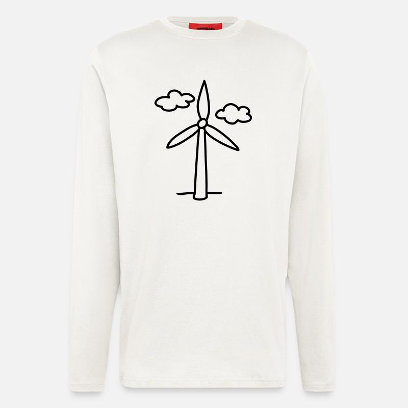 Windrad - Ökostrom - line - Langarmshirt - made by SPREAD  - OFF WHITE
