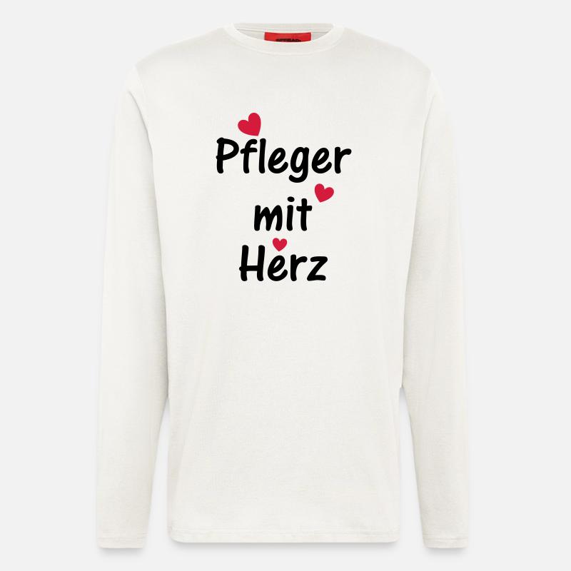 Pfleger mit Herz - Langarmshirt - made by SPREAD - OFF WHITE