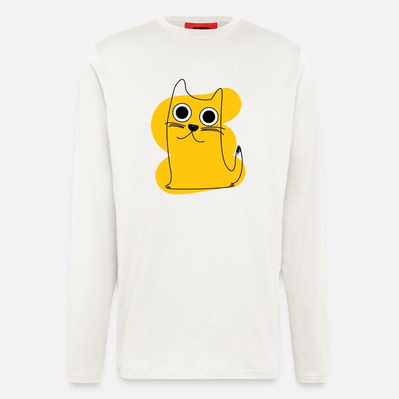 Yellow Cat - Langarmshirt - made by SPREAD - OFF WHITE