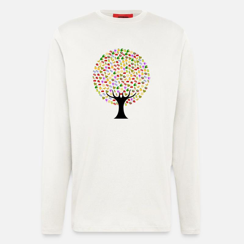 Lebensmittel Baum mit Obst - Langarmshirt - made by SPREAD  - OFF WHITE