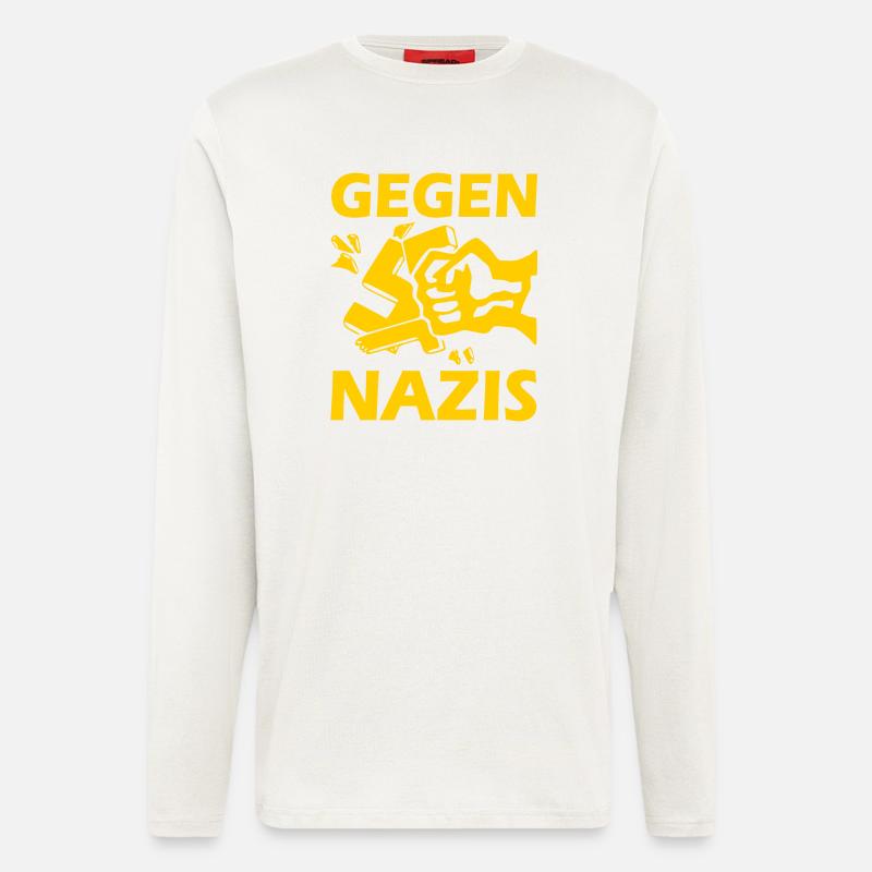 Gegen nazis - Langarmshirt - made by SPREAD  - OFF WHITE