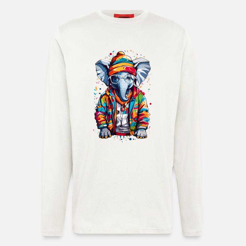 Coole Elefant - Langarmshirt - made by SPREAD  - OFF WHITE