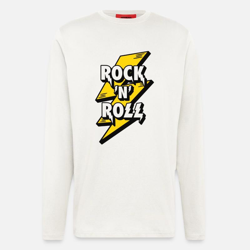 Electrifying Rock and Roll Lightning Design - Longsleeve - made by SPREAD  - OFF WHITE