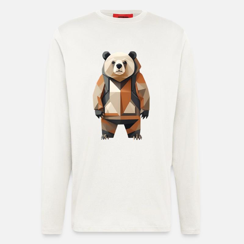 Polypanda Panda Low-Poly - Longsleeve - made by SPREAD  - OFF WHITE
