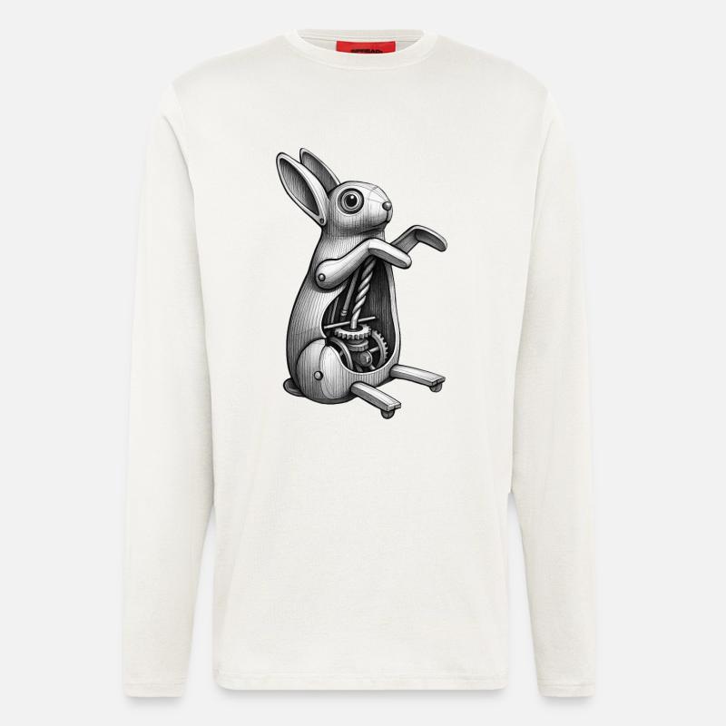 MECA RABBIT – schwarz und weiß - Langarmshirt - made by SPREAD  - OFF WHITE