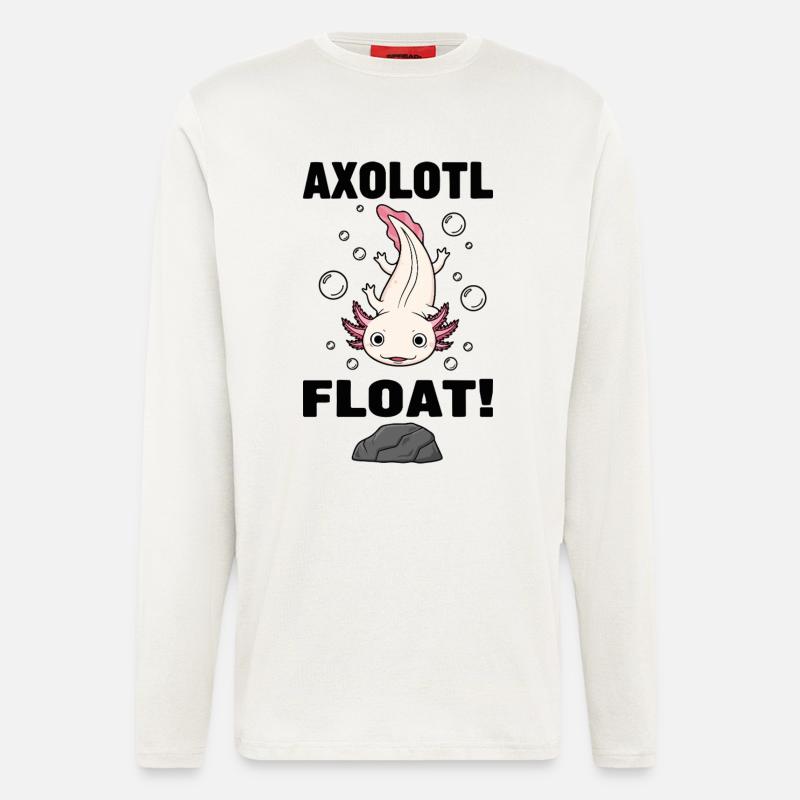 Axolotl Float Pink Salamander Aquarium - Longsleeve - made by SPREAD  - OFF WHITE