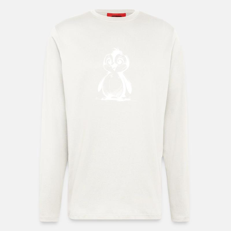 Penguin Cartoon Penguins Drawing Style - Longsleeve - made by SPREAD - OFF WHITE