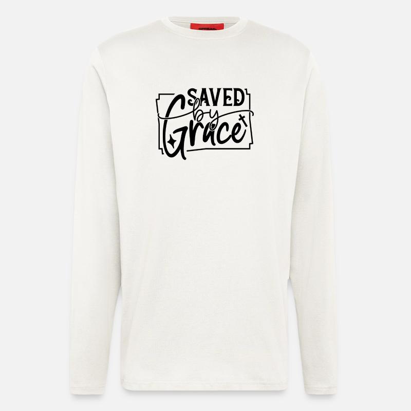 Durch Gnade gerettet - Langarmshirt - made by SPREAD  - OFF WHITE
