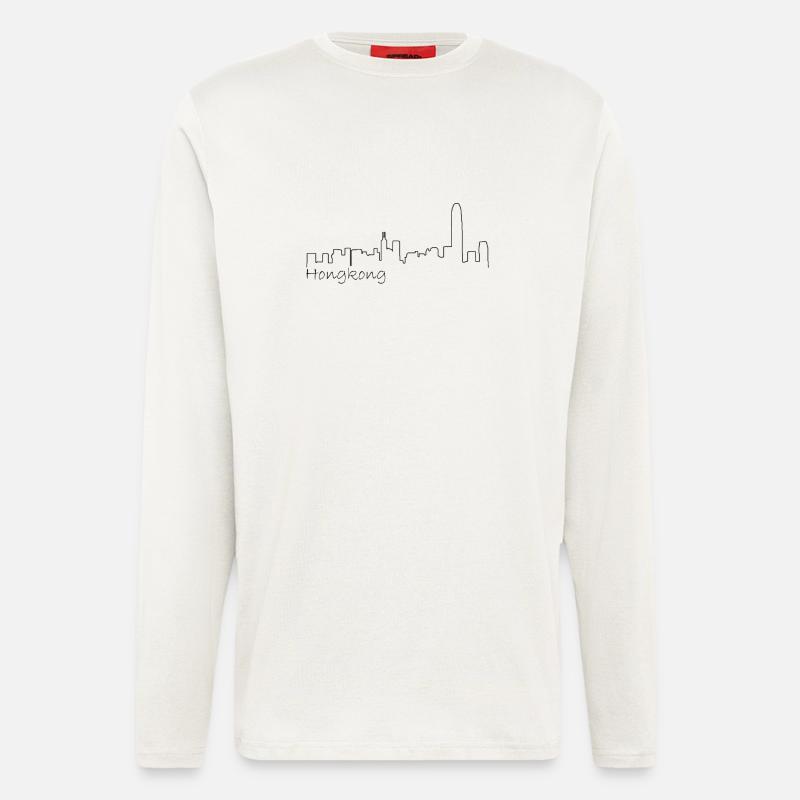 Skyline Hongkong - Langarmshirt - made by SPREAD  - OFF WHITE