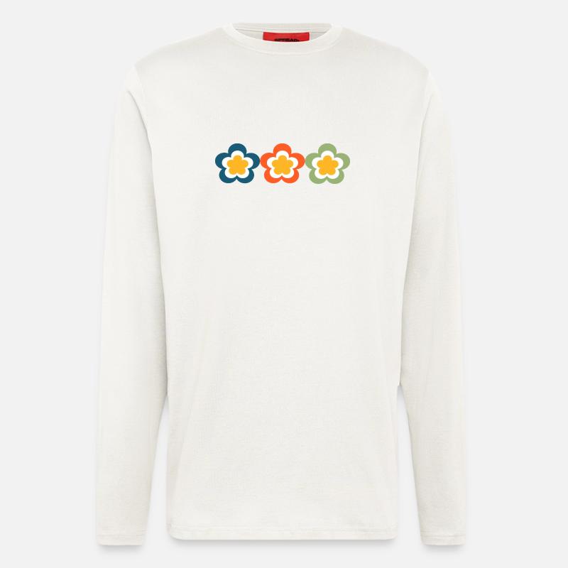 70s Flower Pattern - Longsleeve - made by SPREAD  - OFF WHITE