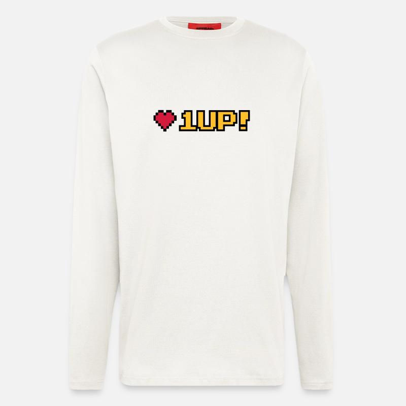 8-Bit 1UP - Longsleeve - made by SPREAD  - OFF WHITE