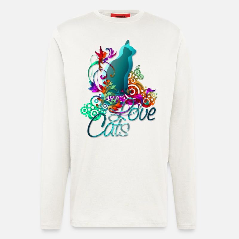 LOVE CATS with text - Longsleeve - made by SPREAD  - OFF WHITE