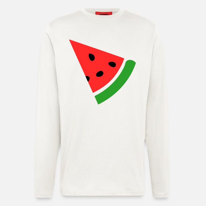 Melon pastèque - Manches longues bio décontracté fabriqué en UE - OFF WHITE