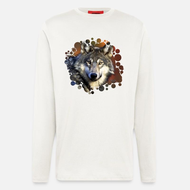Wolfsgesicht - Langarmshirt - made by SPREAD  - OFF WHITE