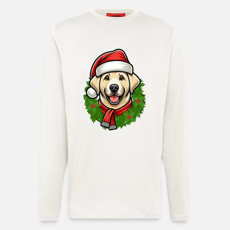 Weihnachts Labrador Hunde-Freunde - Langarmshirt - made by SPREAD  - OFF WHITE
