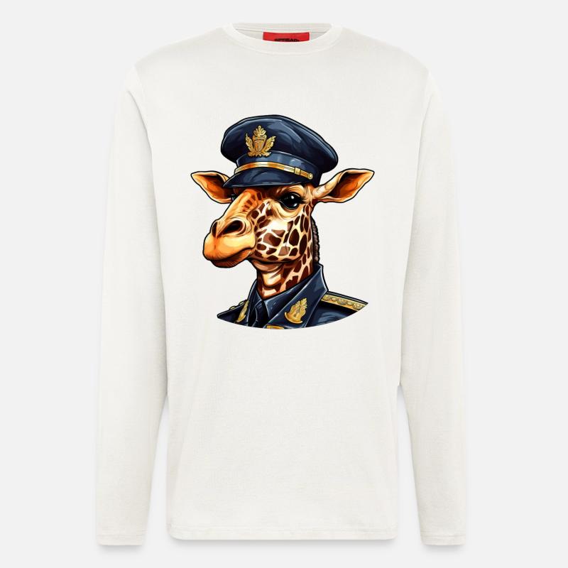 Giraffe Policeman - Longsleeve - made by SPREAD  - OFF WHITE