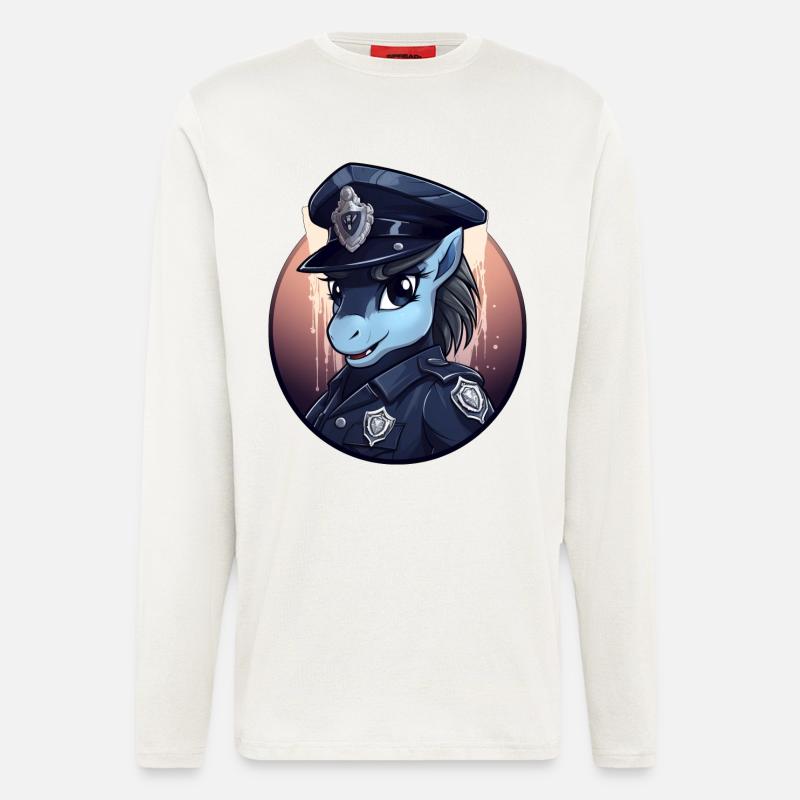 Pony Polizei - Langarmshirt - made by SPREAD  - OFF WHITE