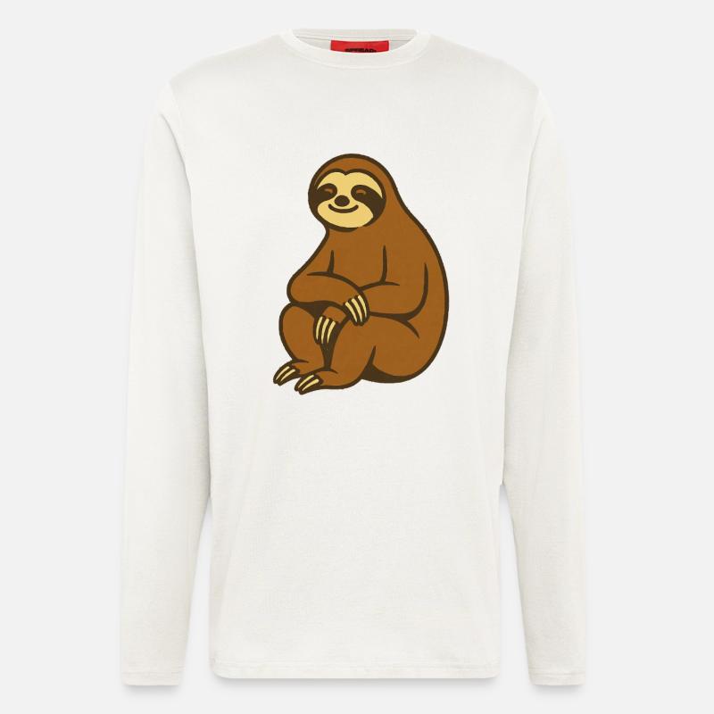 Sloth Cuddle Charm Illustration - Longsleeve - made by SPREAD  - OFF WHITE