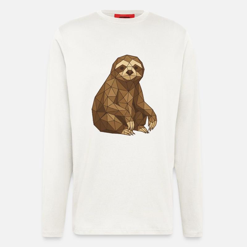 Geometric Sloth Low-Poly - Longsleeve - made by SPREAD  - OFF WHITE