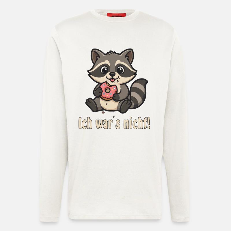 Ich war's nicht: Waschbär mit Donut - Langarmshirt - made by SPREAD  - OFF WHITE
