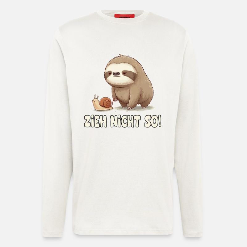 Pull Not So Sloth Cartoon - Longsleeve - made by SPREAD  - OFF WHITE