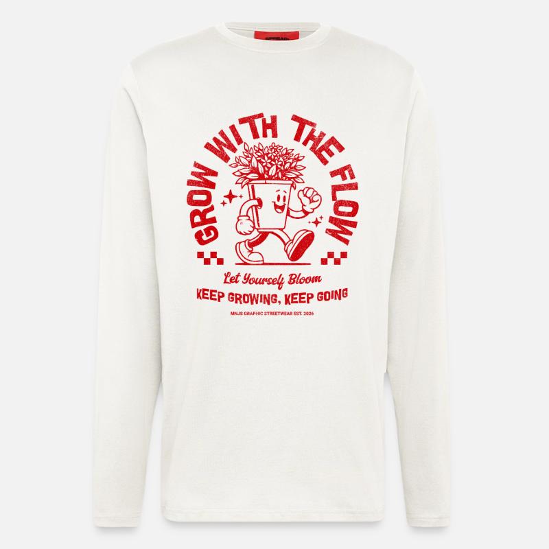 Wachse mit der Blüte - Langarmshirt - made by SPREAD  - OFF WHITE