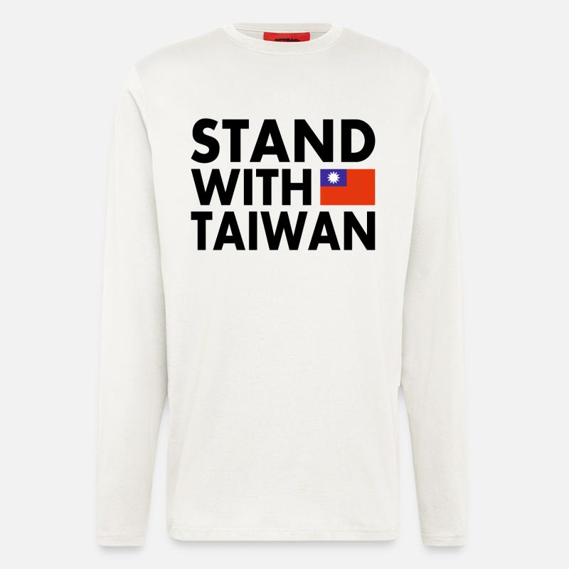 Stand with taiwan - Langarmshirt - made by SPREAD  - OFF WHITE